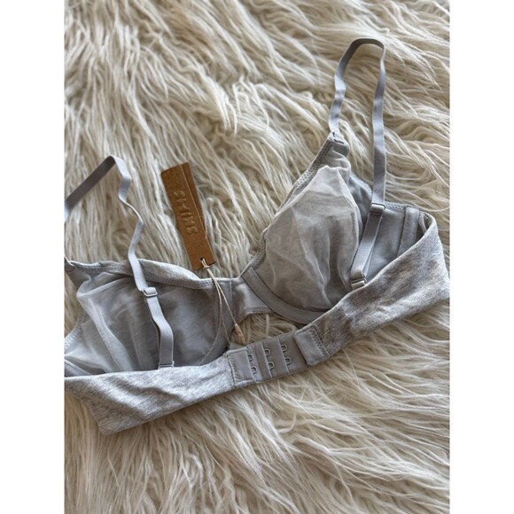 Skims Cotton Jersey T-shirt Bra Light Heather Grey Size 30D - Picture 6 of 7